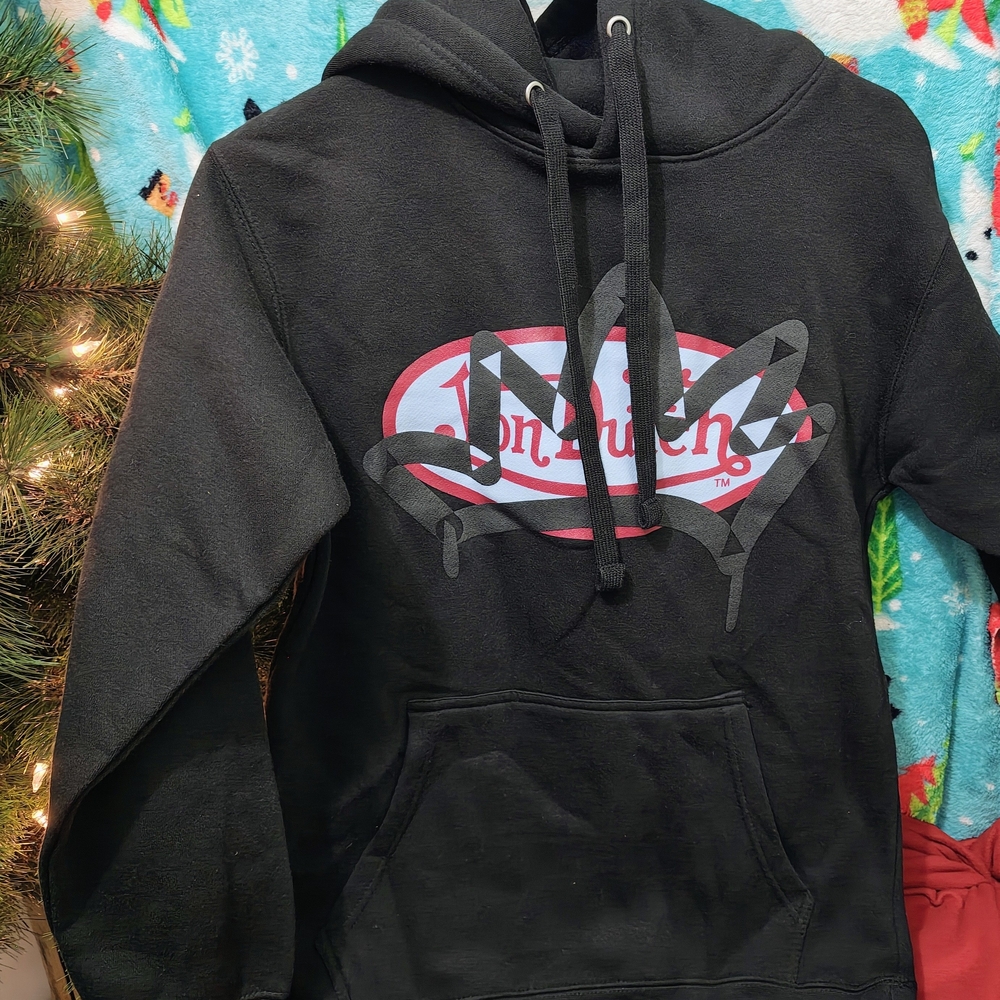 Von Dutch Black Hoodie with Red Logo